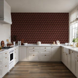 Veer Decor Woodgrain Grid Red Wallpaper