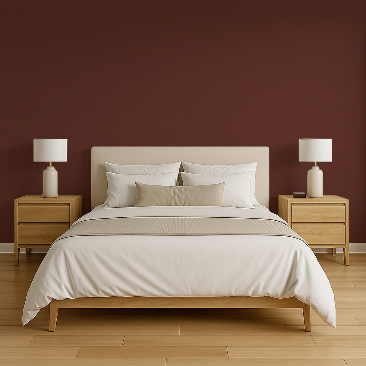 Veer Decor Pressed Woodwork Red Wallpaper