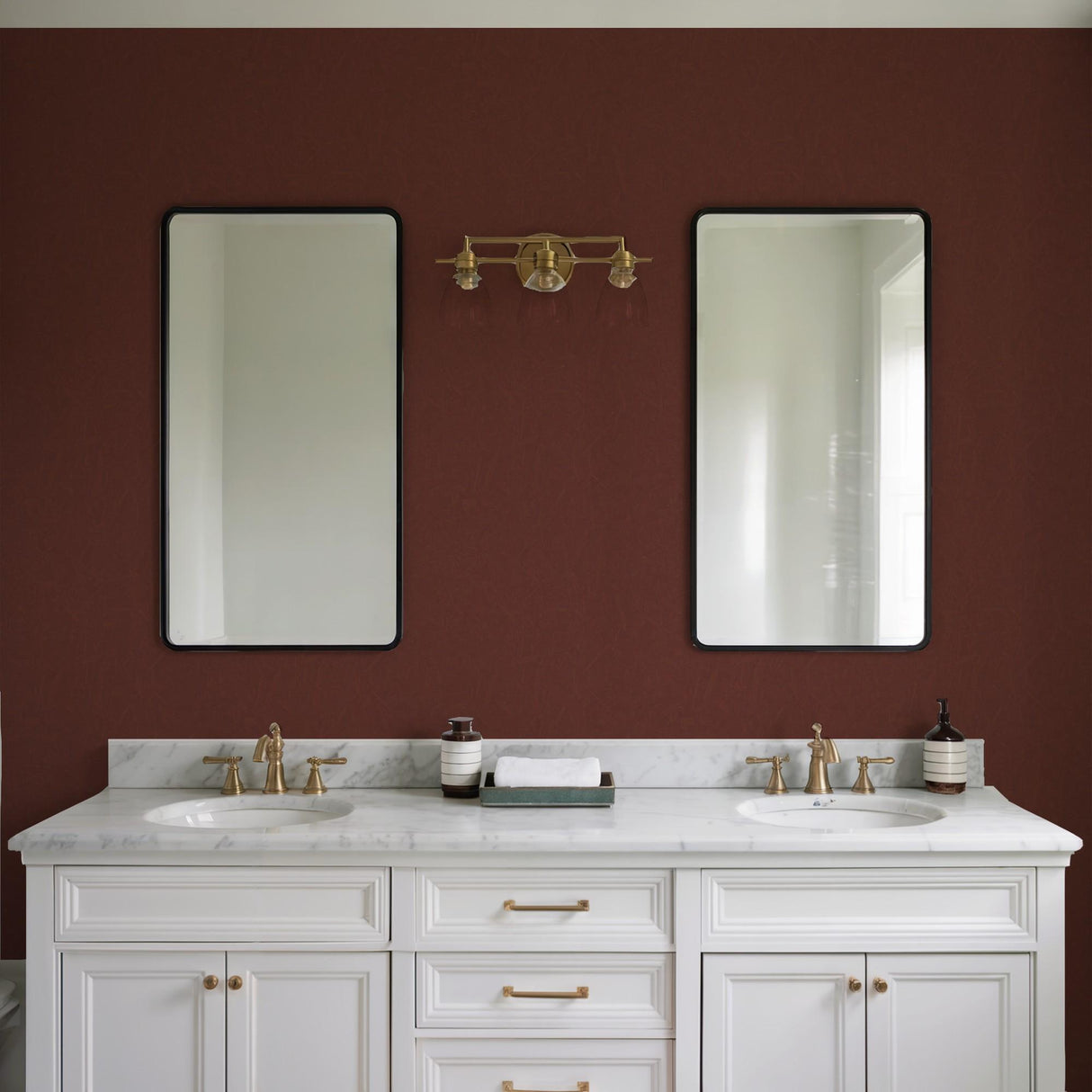 Veer Decor Pressed Woodwork Red Wallpaper
