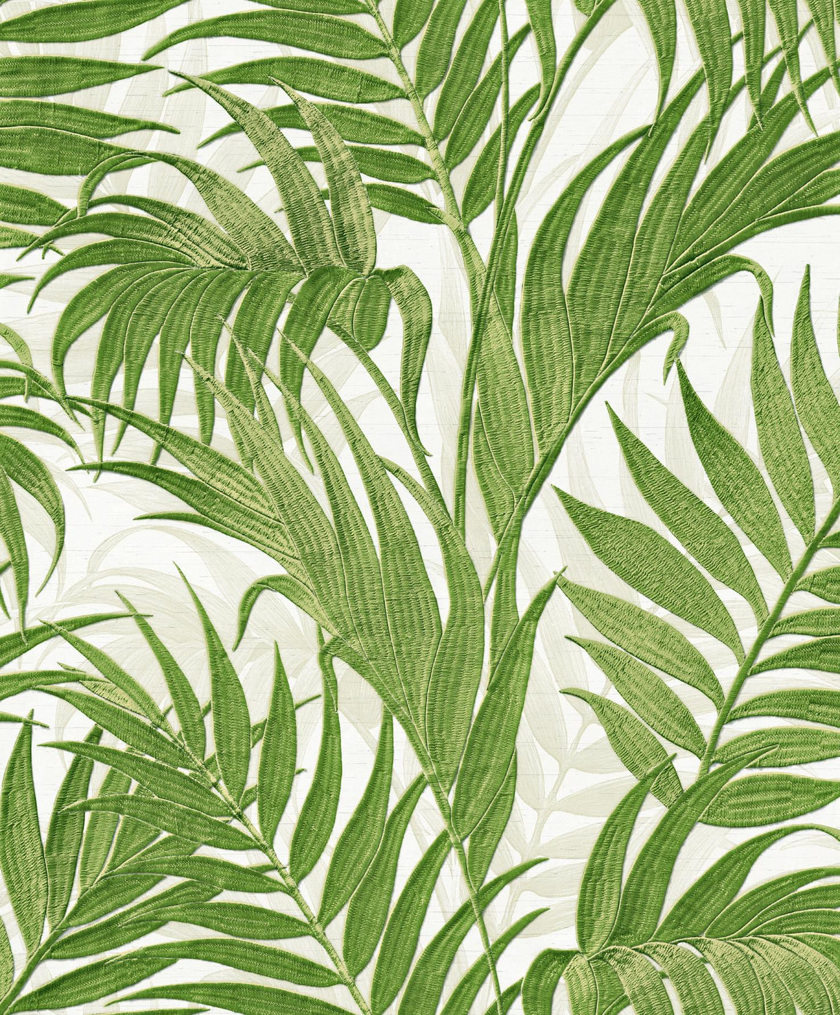 Veer Decor Embroidered Palm Green Wallpaper