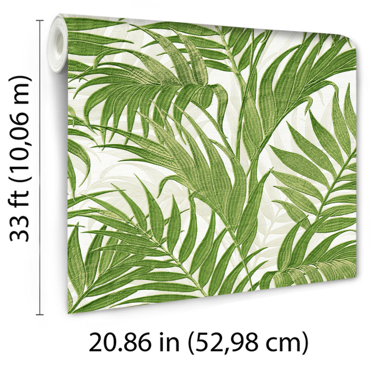 Veer Decor Embroidered Palm Green Wallpaper