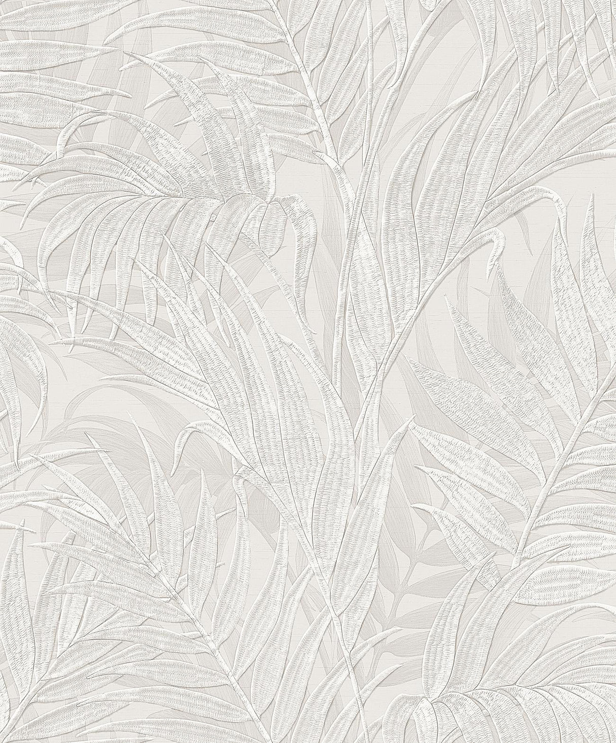 Veer Decor Embroidered Palm Silver Wallpaper