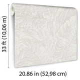 Veer Decor Embroidered Palm Silver Wallpaper