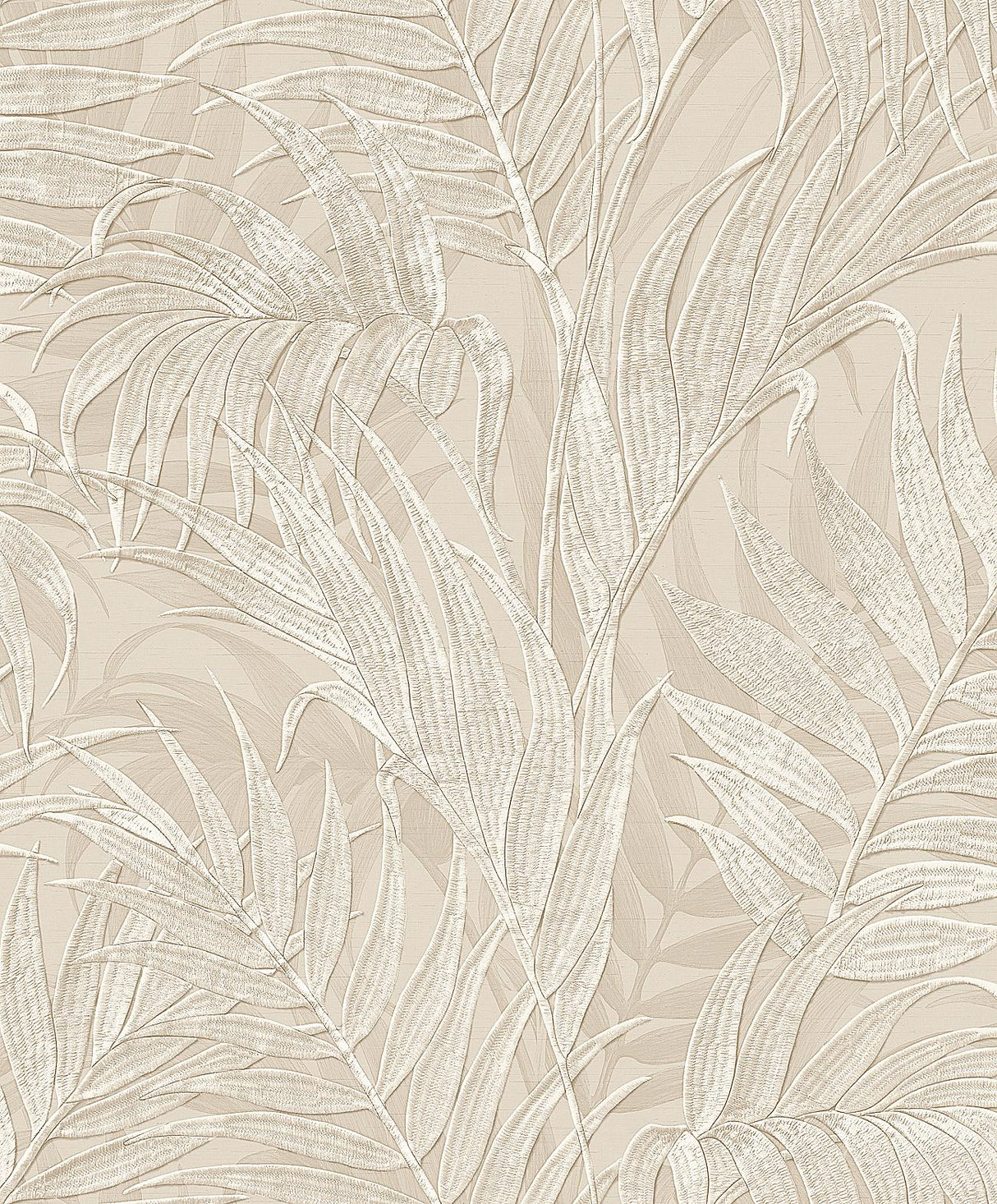 Veer Decor Embroidered Palm Beige Wallpaper
