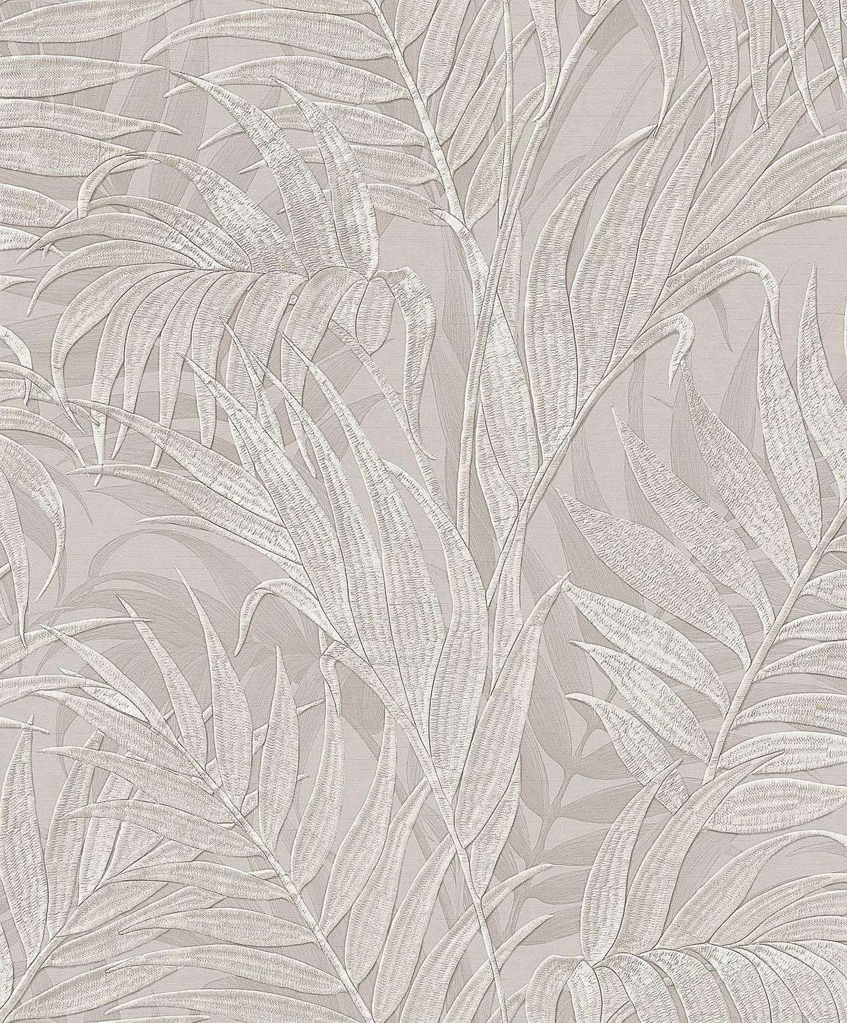 Veer Decor Embroidered Palm Grey Wallpaper