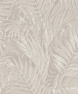 Veer Decor Embroidered Palm Grey Wallpaper