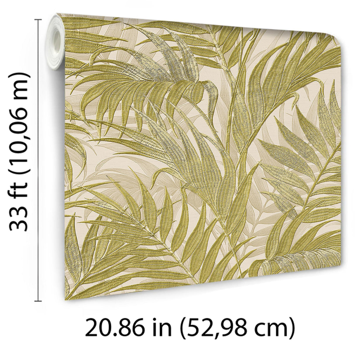 Veer Decor Embroidered Palm Sage Wallpaper