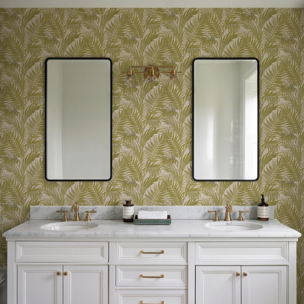 Veer Decor Embroidered Palm Sage Wallpaper