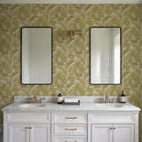 Veer Decor Embroidered Palm Sage Wallpaper