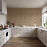 Veer Decor Embroidered Palm Gold Wallpaper