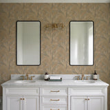 Veer Decor Embroidered Palm Gold Wallpaper