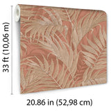 Veer Decor Embroidered Palm Coral Wallpaper