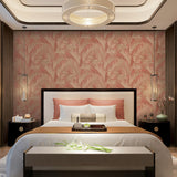 Veer Decor Embroidered Palm Coral Wallpaper