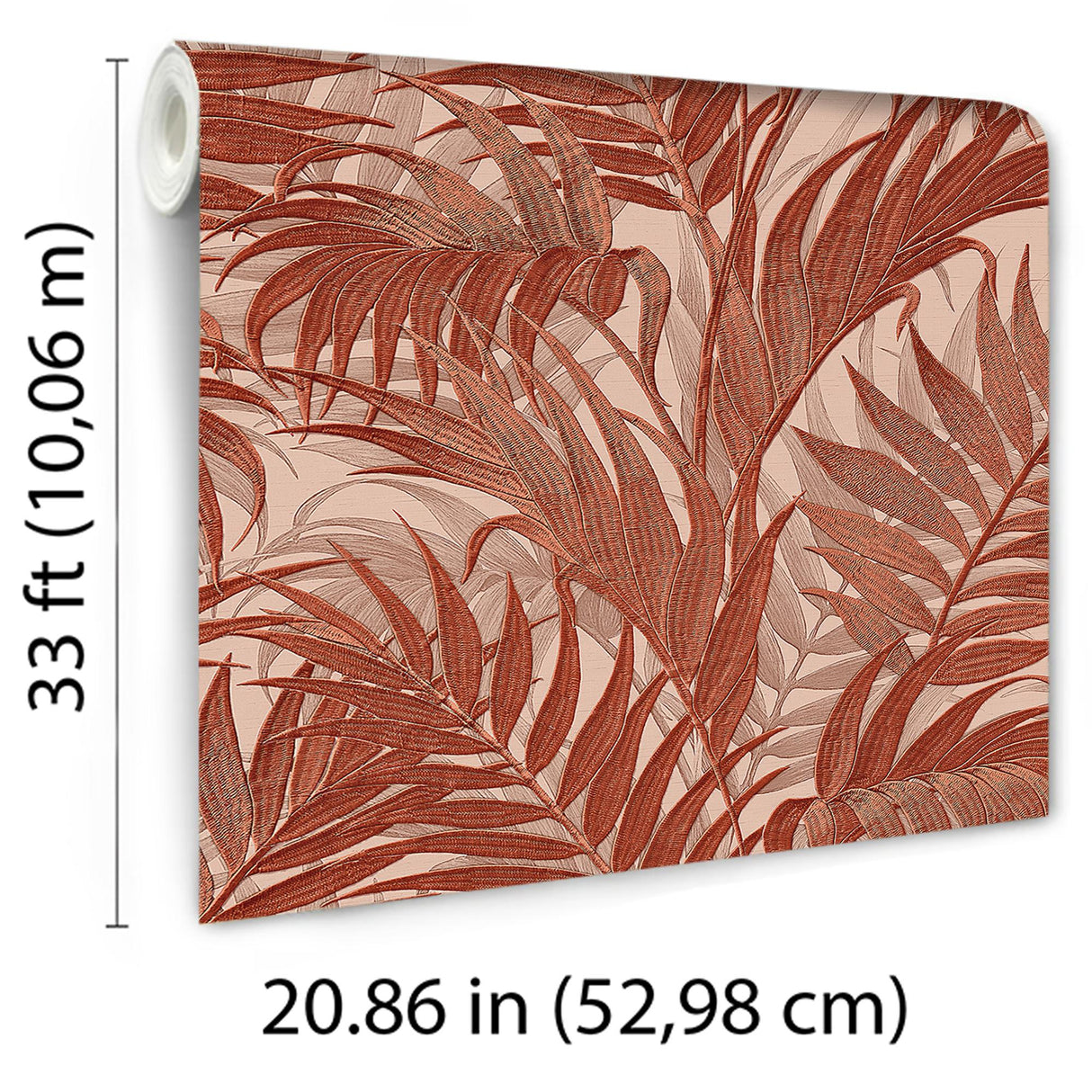 Veer Decor Embroidered Palm Red Wallpaper