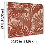 Veer Decor Embroidered Palm Red Wallpaper