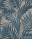 Veer Decor Embroidered Palm Blue Wallpaper