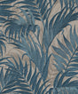 Veer Decor Embroidered Palm Blue Wallpaper