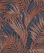 Veer Decor Embroidered Palm Navy Wallpaper