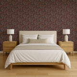 Veer Decor Embroidered Palm Navy Wallpaper
