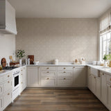 Veer Decor Embroidered Cherry Bloom Silver Wallpaper