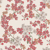 Veer Decor Embroidered Cherry Bloom Pink Wallpaper