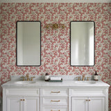 Veer Decor Embroidered Cherry Bloom Pink Wallpaper