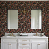 Veer Decor Embroidered Cherry Bloom Black Wallpaper