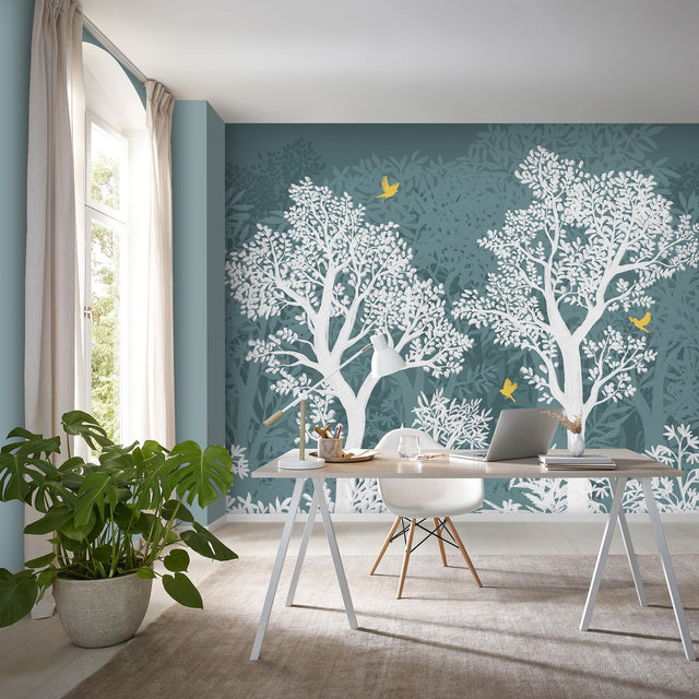 Veer Decor Forest Flight Teal Wall Mural