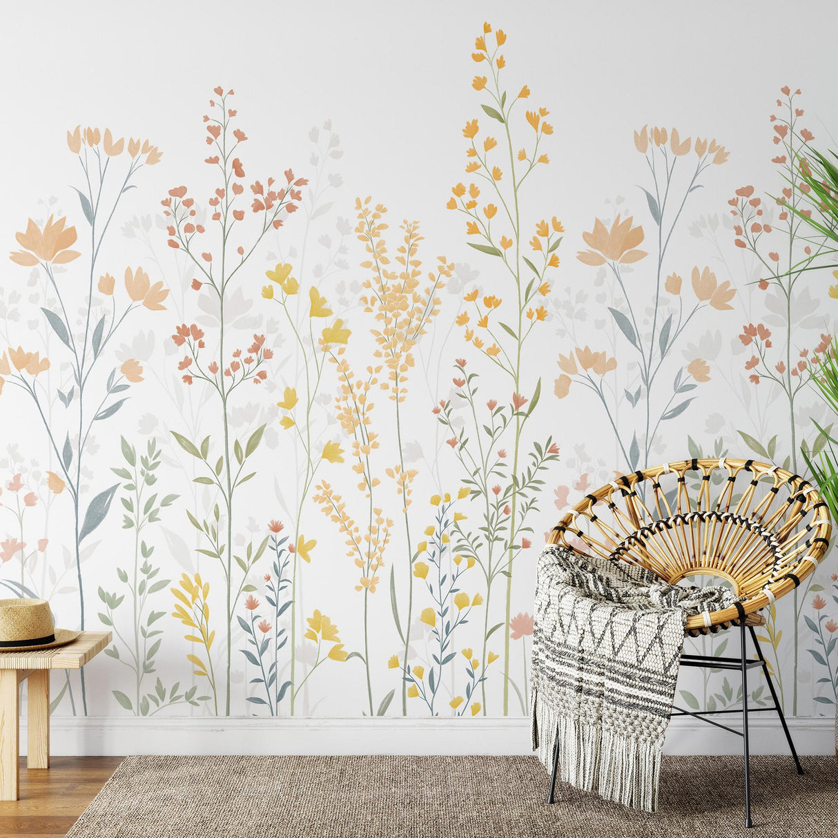 Veer Decor Meadow Rise Orange Wall Mural