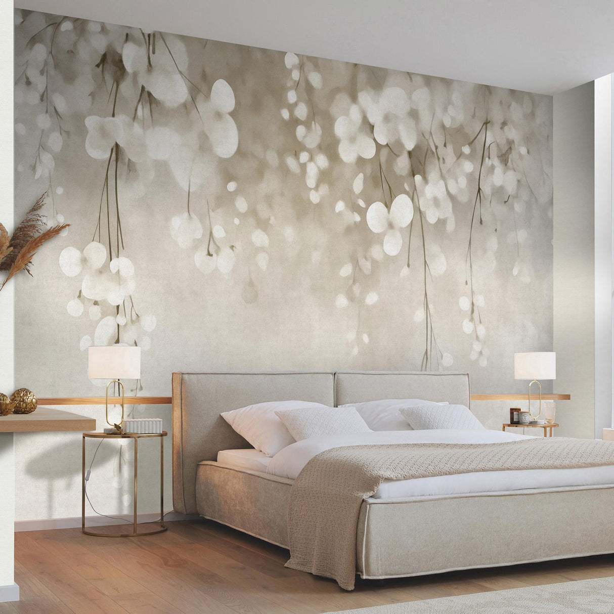 Veer Decor Ivory Rain Grey Wall Mural