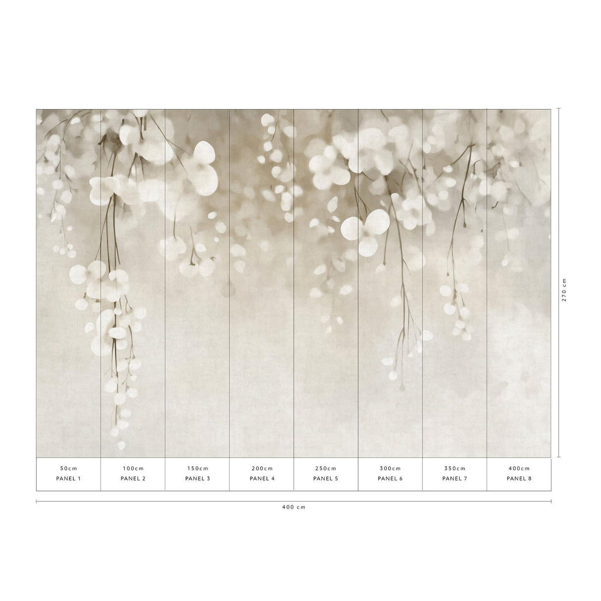 Veer Decor Ivory Rain Grey Wall Mural
