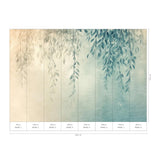 Veer Decor Silent Leaves Teal Wall Mural