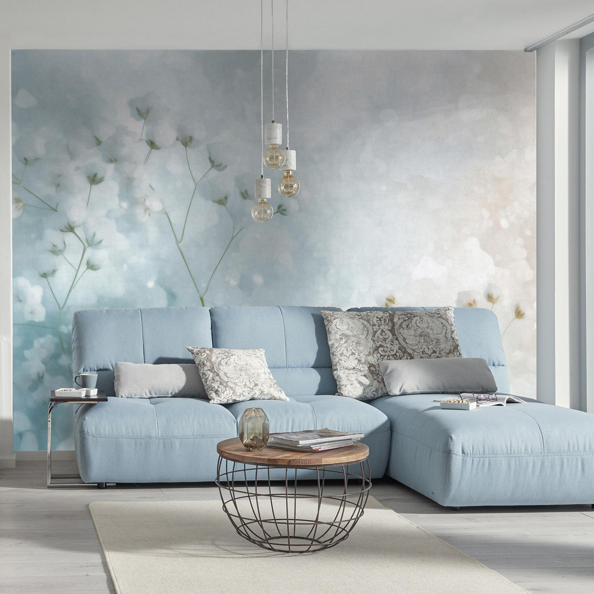 Veer Decor Cotton Haze Blue Wall Mural