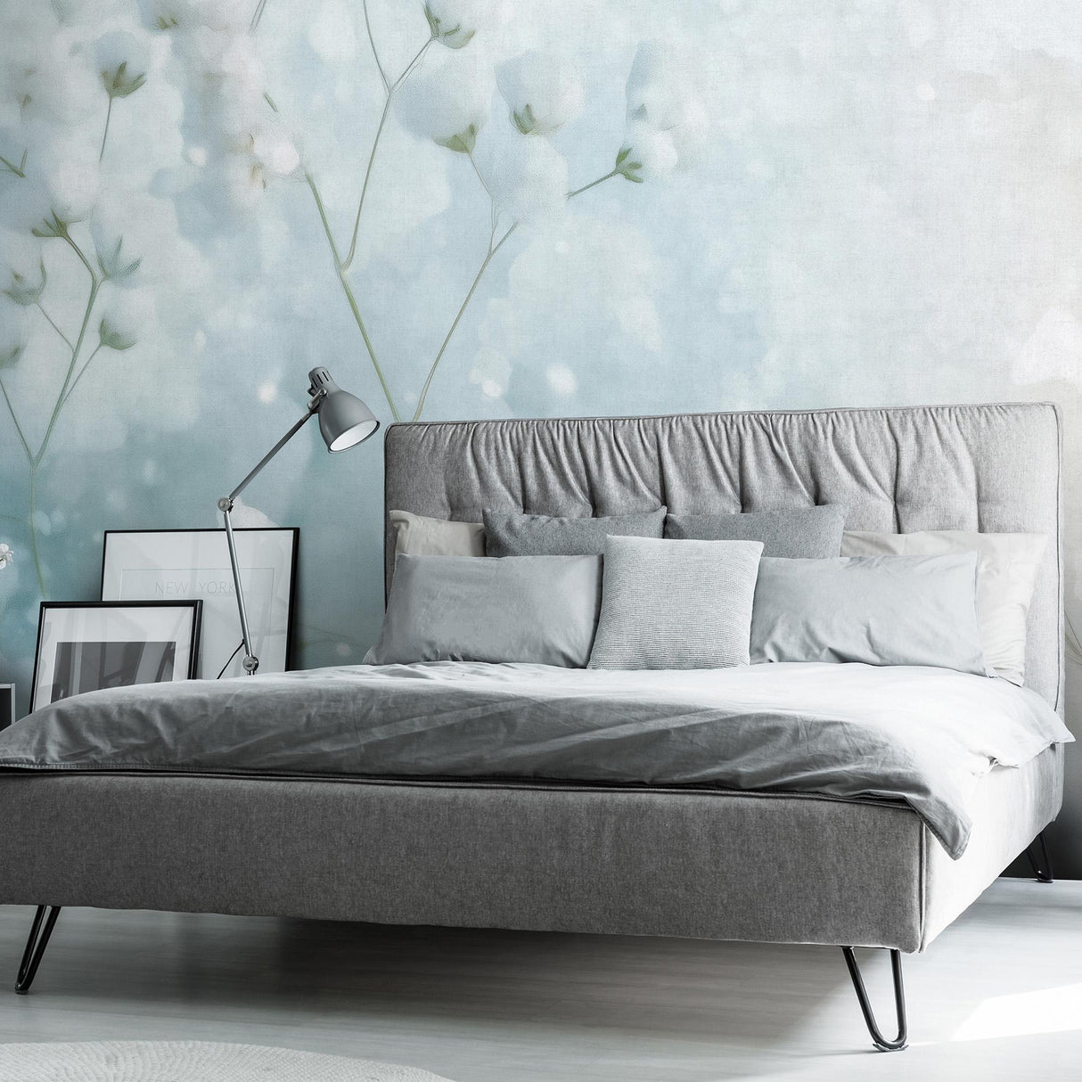 Veer Decor Cotton Haze Blue Wall Mural
