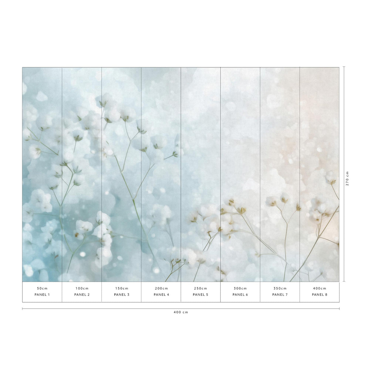Veer Decor Cotton Haze Blue Wall Mural
