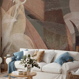 Veer Decor Fading Flower Brown Wall Mural
