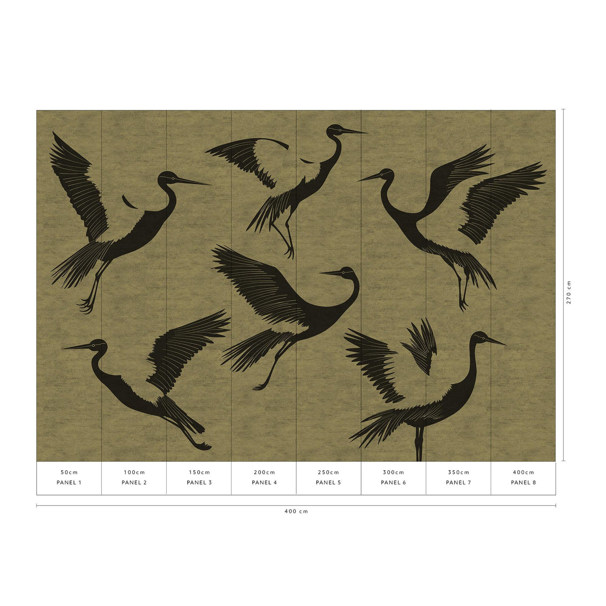Veer Decor Black Feathers Gold Wall Mural