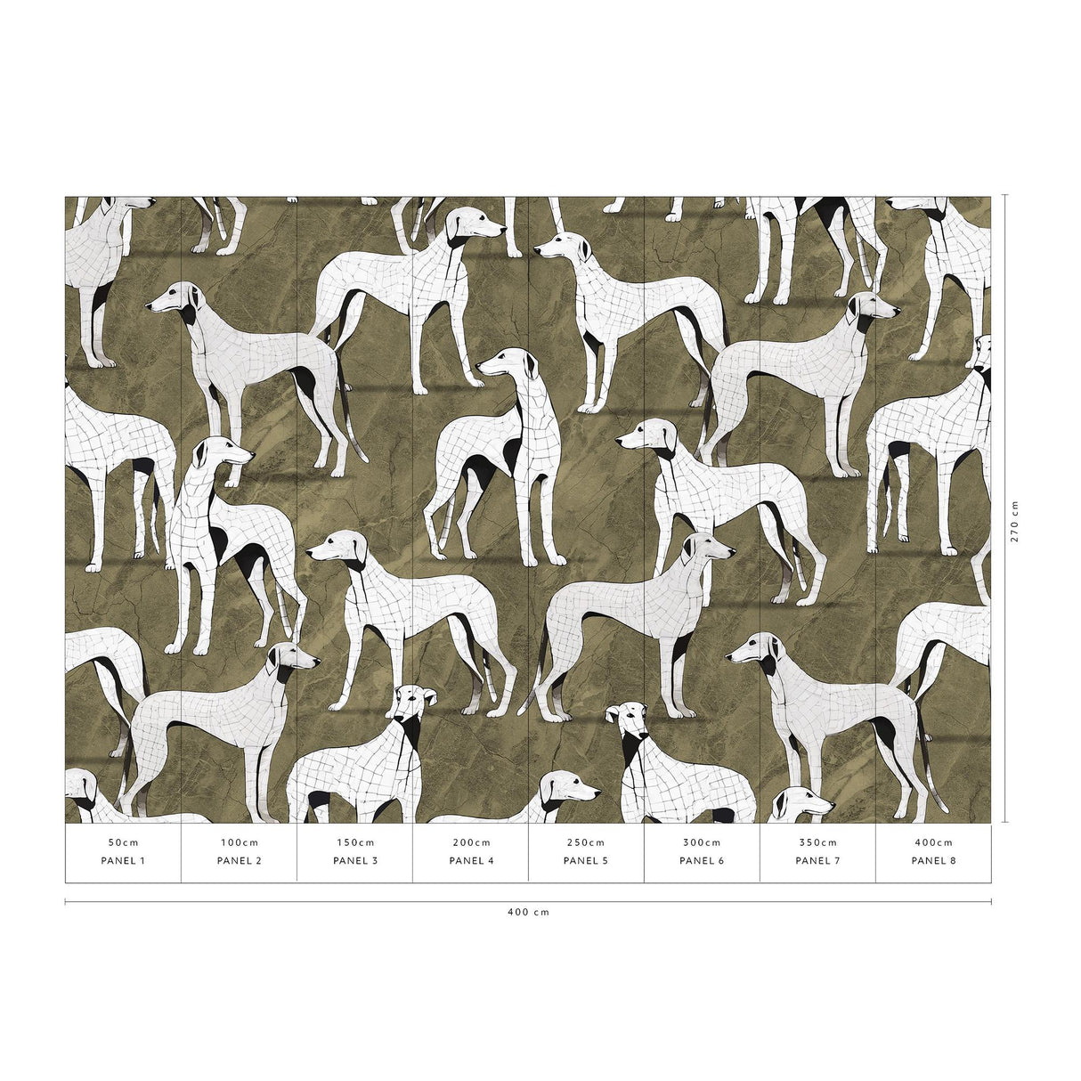 Veer Decor Greyhound Manor Gold Wall Mural