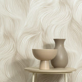 Veer Decor Waves of Light Beige Wallpaper