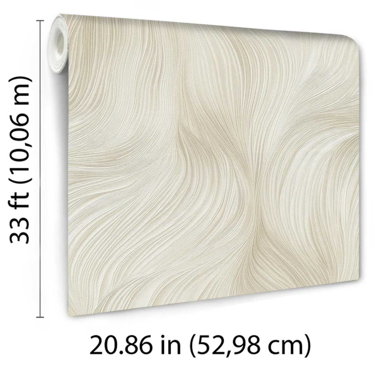 Veer Decor Waves of Light Beige Wallpaper