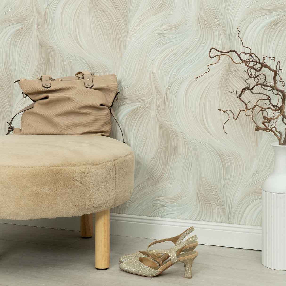 Veer Decor Waves of Light Teal Wallpaper