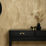 Veer Decor Waves of Light Gold Wallpaper