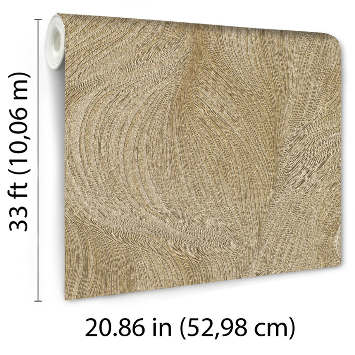 Veer Decor Waves of Light Gold Wallpaper