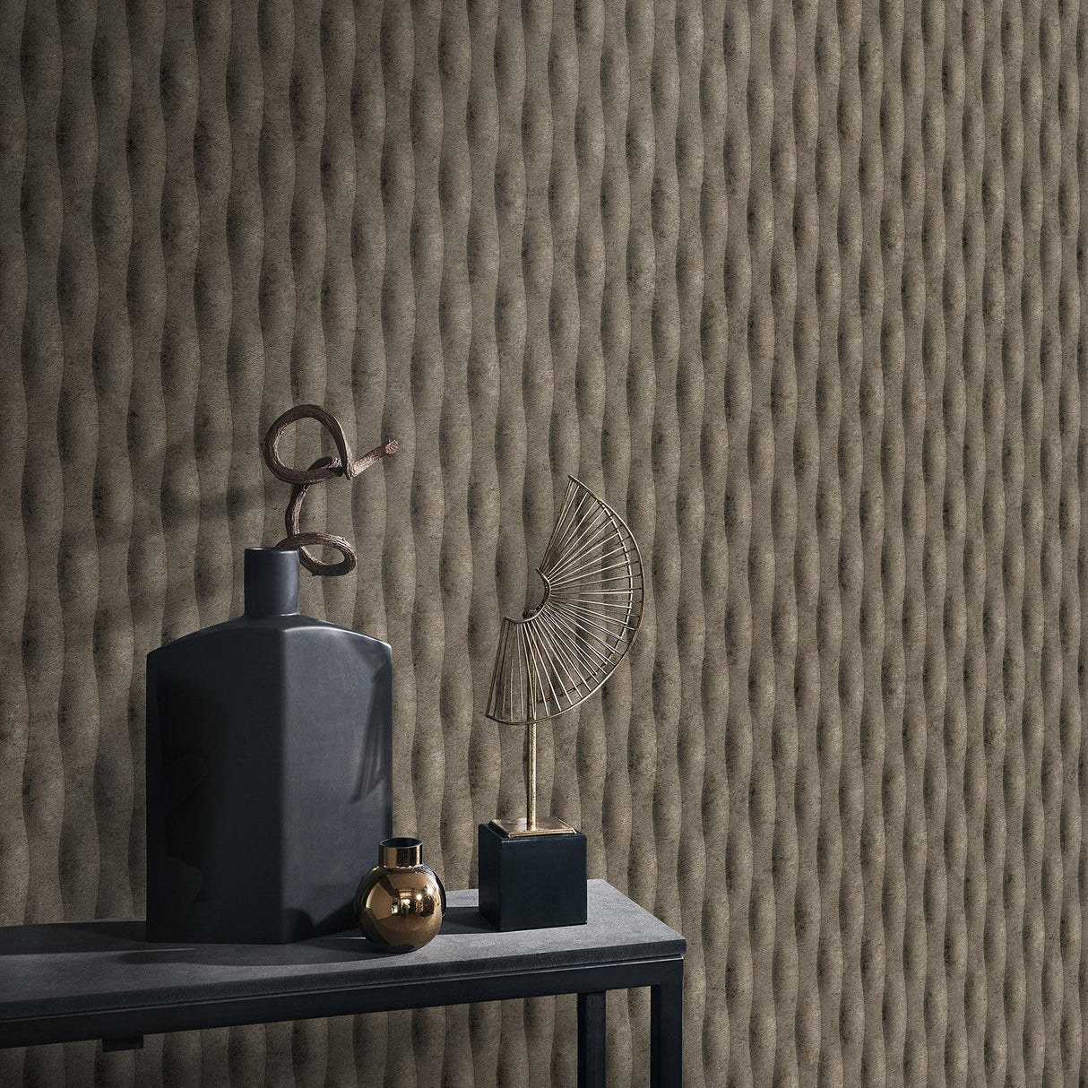 Veer Decor Concrete Illusion Brown Wallpaper