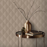 Veer Decor Woven Diamond Whisper Brown Wallpaper
