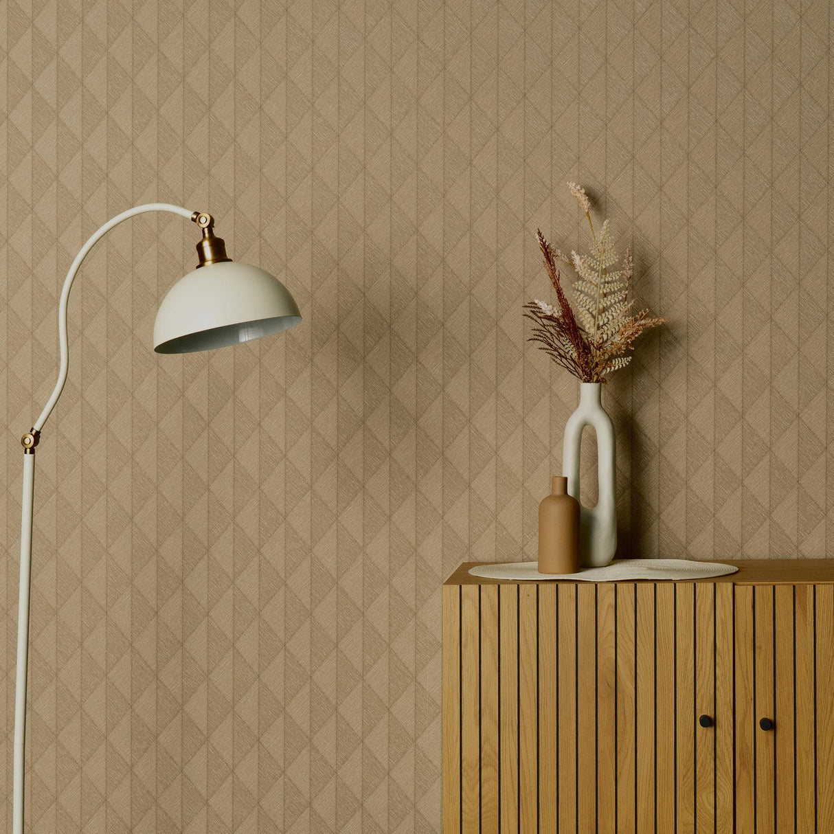 Veer Decor Woven Diamond Whisper Yellow Wallpaper