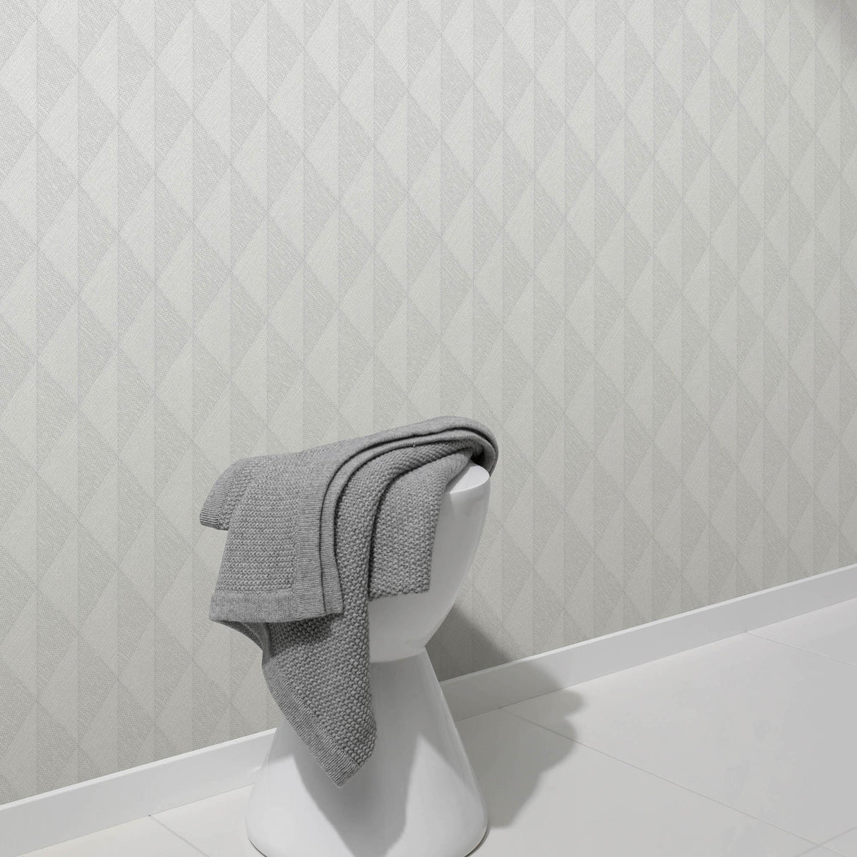 Veer Decor Woven Diamond Whisper Grey Wallpaper