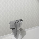 Veer Decor Woven Diamond Whisper Grey Wallpaper