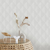 Veer Decor Woven Diamond Whisper Grey Wallpaper