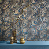 Veer Decor Twill Blue Wallpaper
